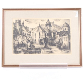 Kresba v rámu Náměstí s kaškou