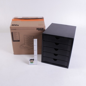Zásuvkový box HAN s pěti šuplíky černý