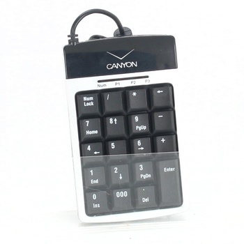 Numerická klávesnice CANYON stříbrnočerná