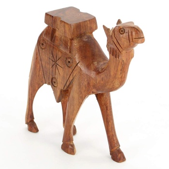 Dřevěná soška velblouda se sedátkem