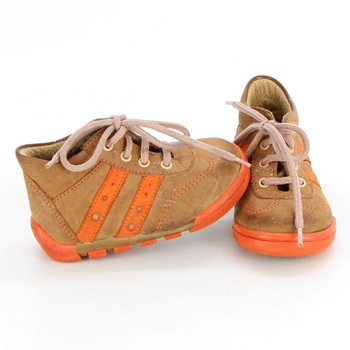 Dětské kotníkové boty hnědo oranžové 