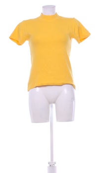 Dámské tričko s malým stojáčkem žluté