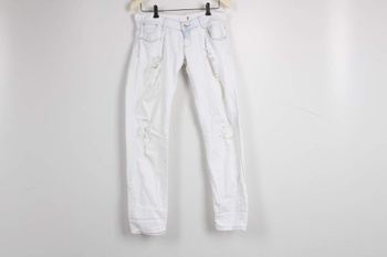 Dámské děravé kalhoty bílé