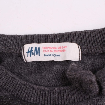 Dívčí svetr H&M šedý s barevnými puntíky