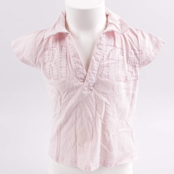 Dívčí tričko RIFLE růžové barvy s límečkem