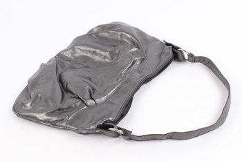 Dámská kabelka stříbrno černá kožená