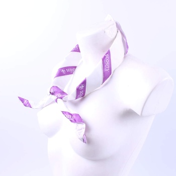 Skautský šátek bílo fialový