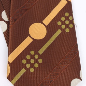Pánská kravata Hedva hnědá se vzory