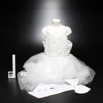 Dívčí šaty NNJXD bílé princeznovské vel.170