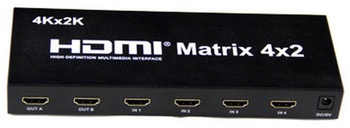  PremiumCord HDMI matrix switch 4:2 s audiem