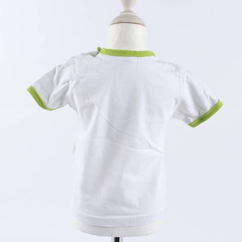 Dětské tričko bílé se zelenými lemy