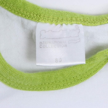 Dětské tričko bílé se zelenými lemy