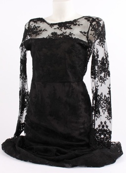 Dámské šaty s dlouhým rukávem, černé