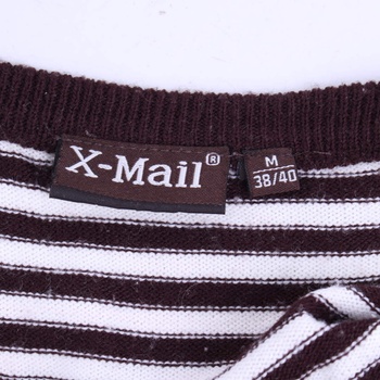 Dámské mini šaty X-Mail hnědo-bílé pruhované