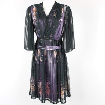 Dámské šaty černofialové s kytičkami