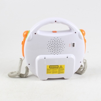 CD přehravač Idena s mikrofony bílo-oranžový