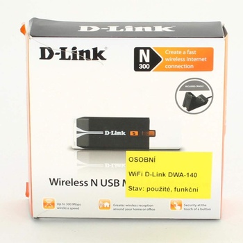 USB Wi-Fi adaptér D-Link DWA-140 černý