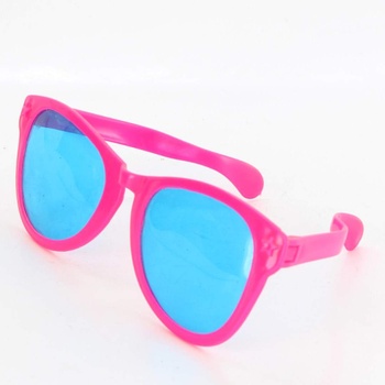 Obří brýle růžové s modrými skly 26 cm
