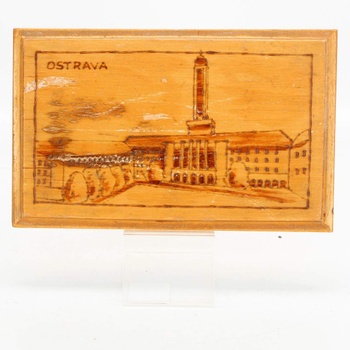 Dřevěný obraz Ostrava 20x13 cm