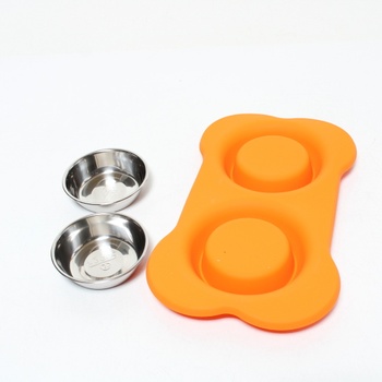 Dvojitá miska pro psy SuperDesign oranžová