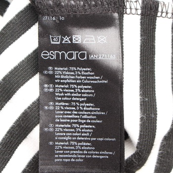 Dámské šaty Esmara pruhované černobílé