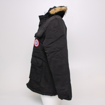 Zimní bunda černá s kožichem L 