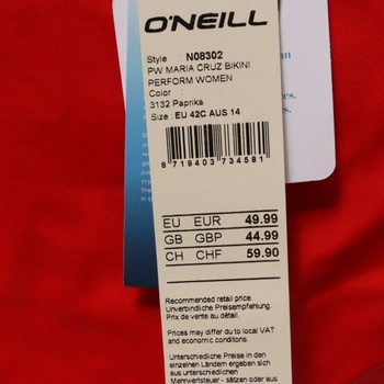 Dvojdílné plavky O'Neill N08302 červené