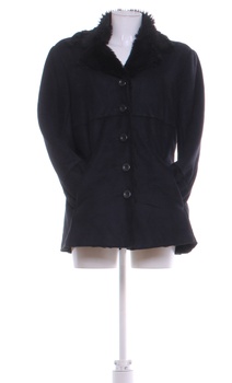 Dámský kabátek H&M černý s kožichem na límci