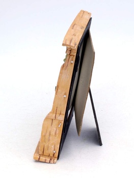 Dekorovaný dřevěný fotorámeček, 9x13 cm