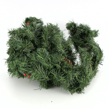Vánoční dekorace řetěz z jehličí s ozdobami