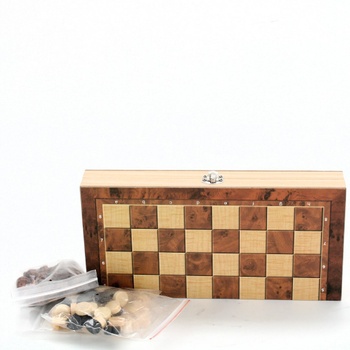 Skládací šachy+Backgammon 12x24 cm