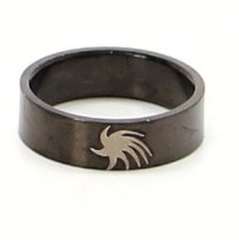 Ocelový prsten černý 18 mm
