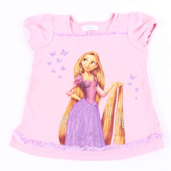 Dívčí růžové tričko Disney se zlatováskou