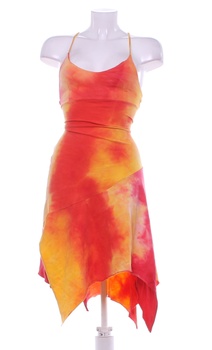 Dámské letní šaty oranžové se vzorem