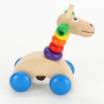 Hračka dřevěná žirafka s kolečky