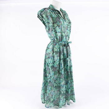 Dámské letní šaty s límečkem zelené