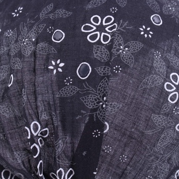 Dámský šátek na hlavu černý s květinami