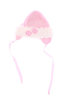 Kojenecká čepice s tkaničkami růžová