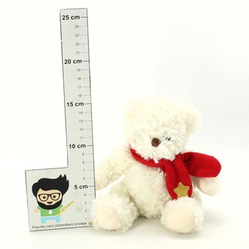 Plyšový medvídek 18 cm s červenou šálou 