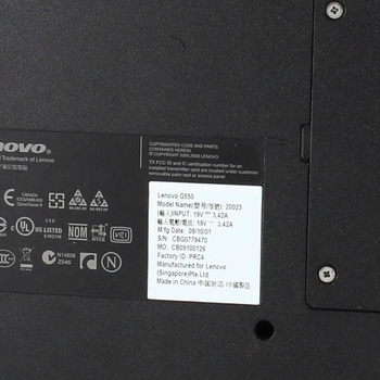 Notebook Lenovo G550 černý