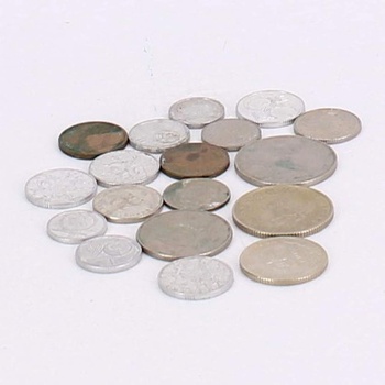 Sbírka mincí různých měn 18 ks