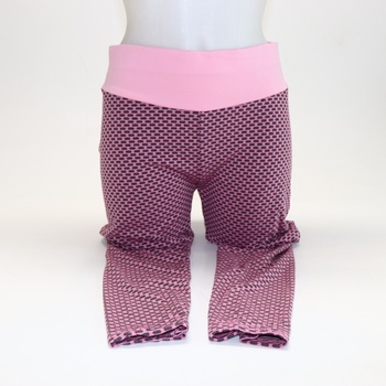 Dámské elastické kalhoty růžovo-černé vel.M