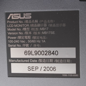 LCD monitor Asus MB17 šedý