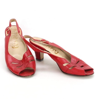 Dámské sandále na podpatku Jenny červené
