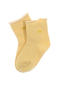 Dětské ponožky žluté s korunkou