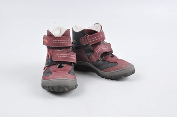 Dětské zateplené boty černorudé