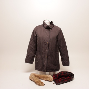 Dámský kabát EDC hnědý s límcem a kapucí