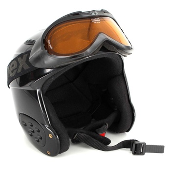 Lyžařská helma s brýlemi Uvex černé barvy