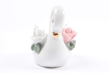 Porcelánová dekorace labuť