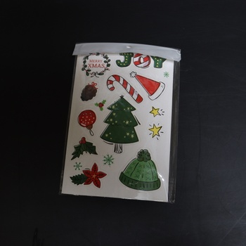 Samolepky s motivem papírové vánoční